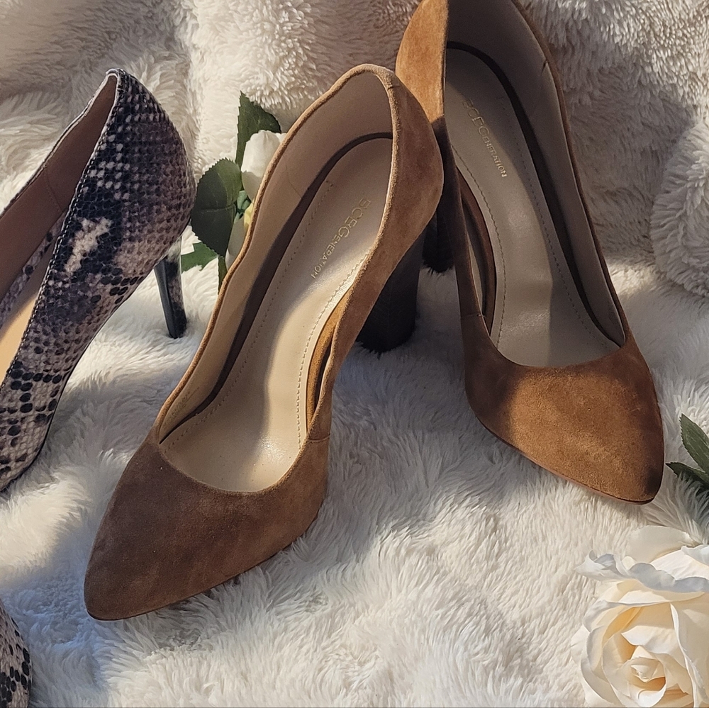 BCBGeneration Brown Suede Heels